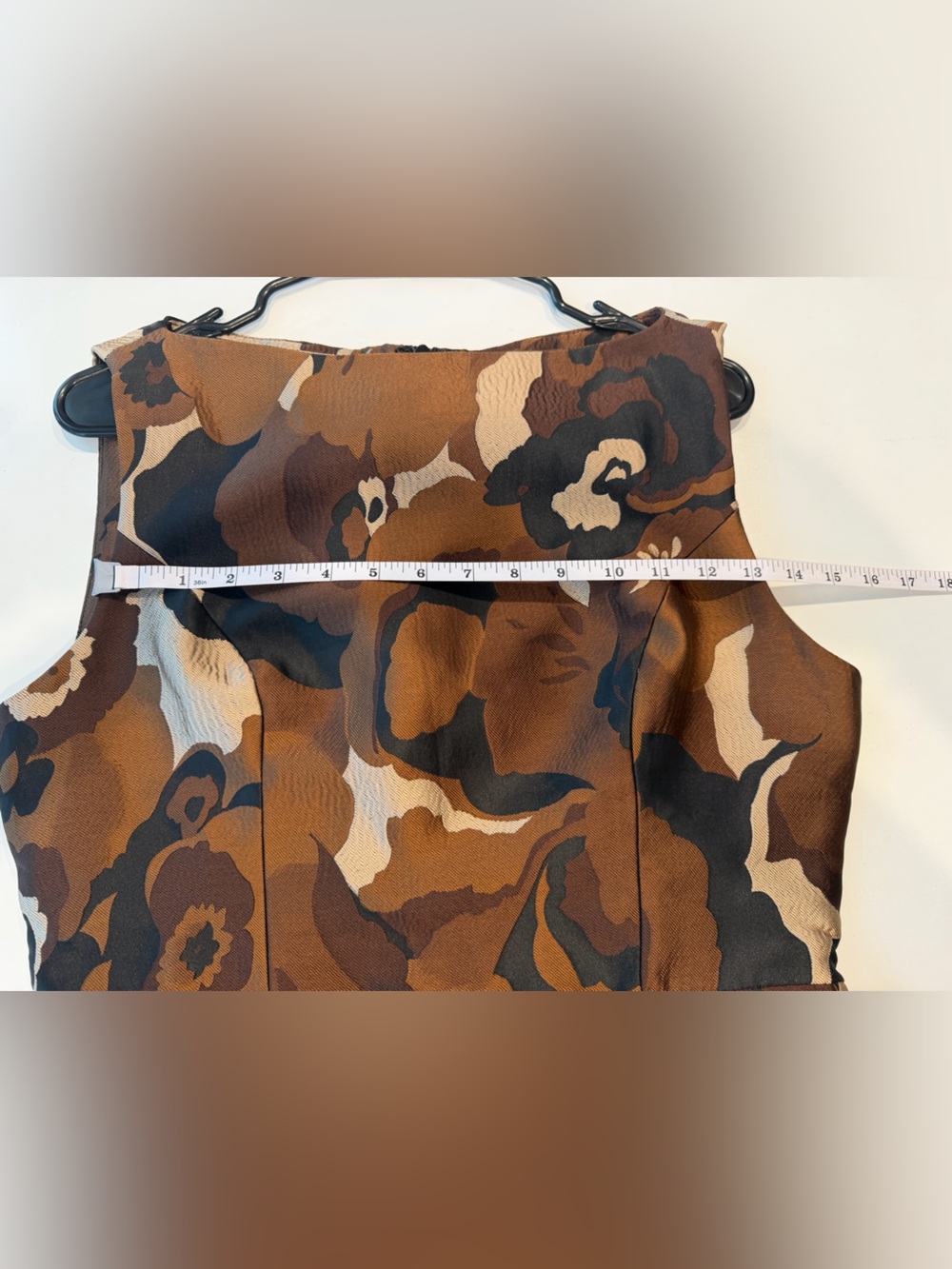 Amanda Uprichard Brown Floral Jacquard Mini Dress - Picture 9 of 10